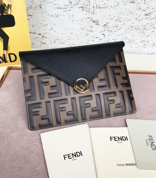 Fendi F Is Fendi Black Cruise Leather 17cm Clutch