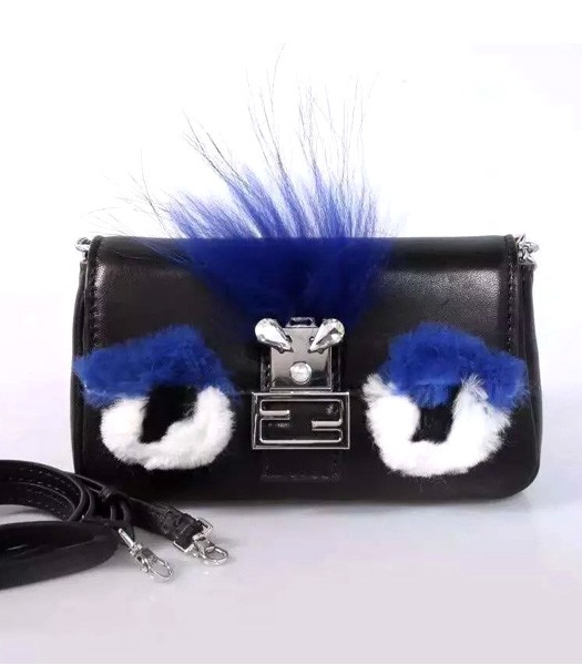 Fendi Fashion Lambskin Leather Little Birds Shoulder Bag Black