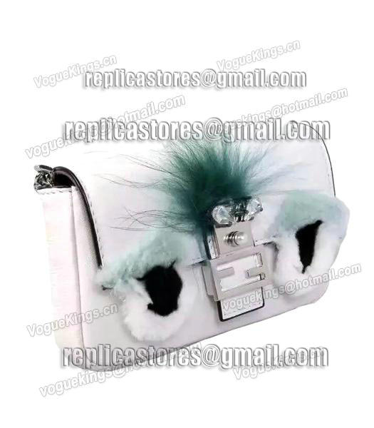 Fendi Fashion Lambskin Leather Little Birds Shoulder Bag White-1