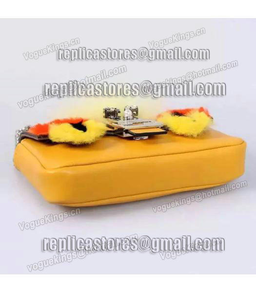 Fendi Fashion Lambskin Leather Little Birds Shoulder Bag Yellow-3