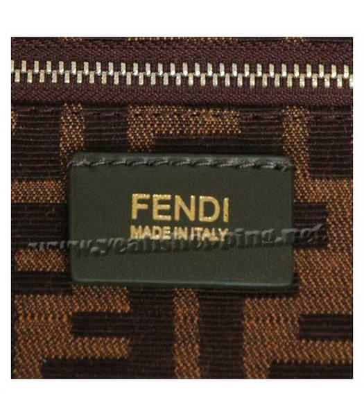 Fendi Fashion Leather Shoulder Bag Army Green-5
