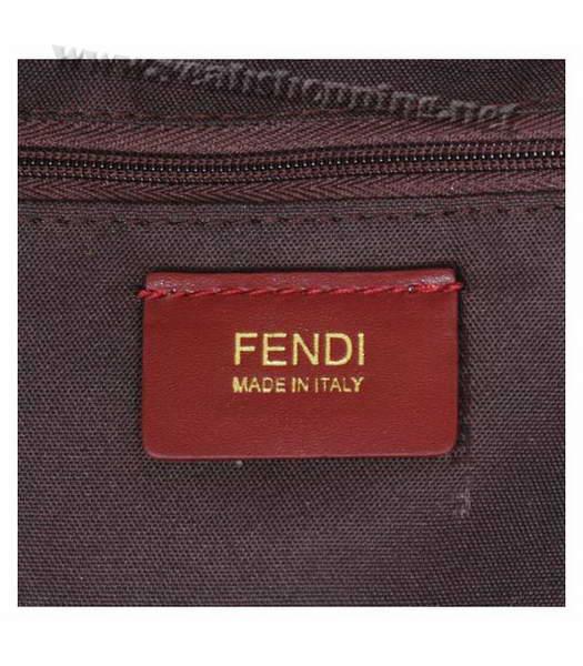 Fendi FF Canvas Tote Bag with Red Leather Trim-4