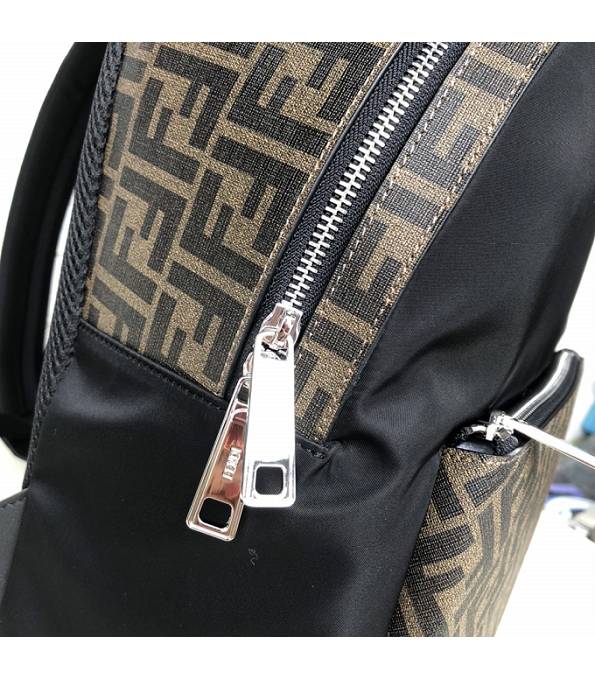 Fendi FF Motif Black Nylon With Original Leather Backpack-6