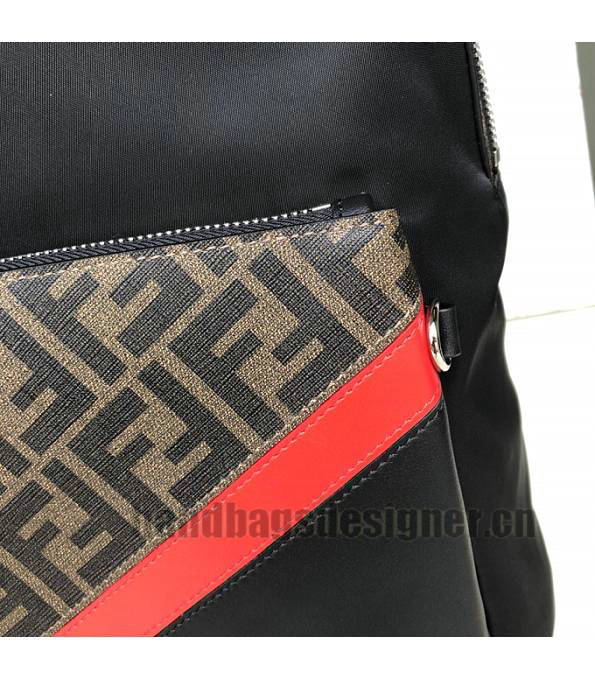Fendi FF Motif Black Nylon With Original Leather Backpack-7