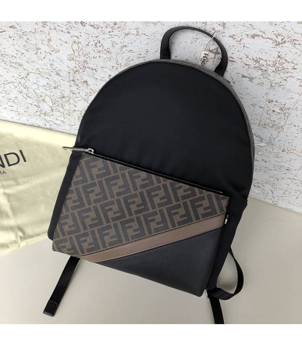 Fendi FF Motif Black Nylon With Original Leather Backpack-1