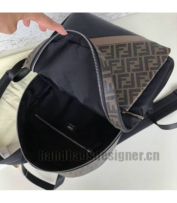 Fendi FF Motif Black Nylon With Original Leather Backpack-5