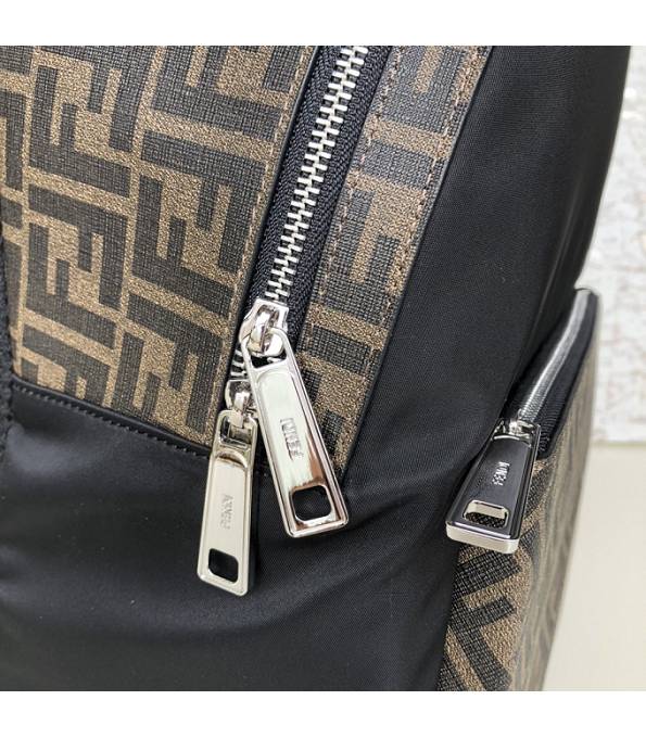 Fendi FF Motif Black Nylon With Original Leather Backpack-6