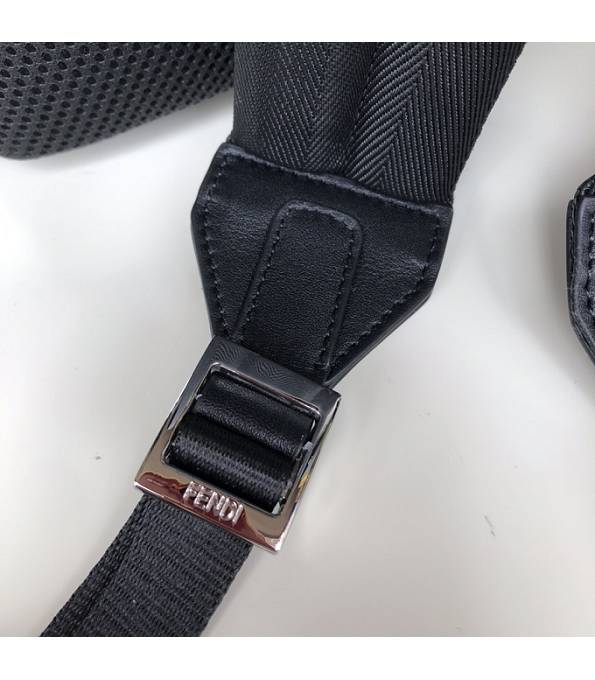 Fendi FF Motif Black Nylon With Original Leather Backpack-8