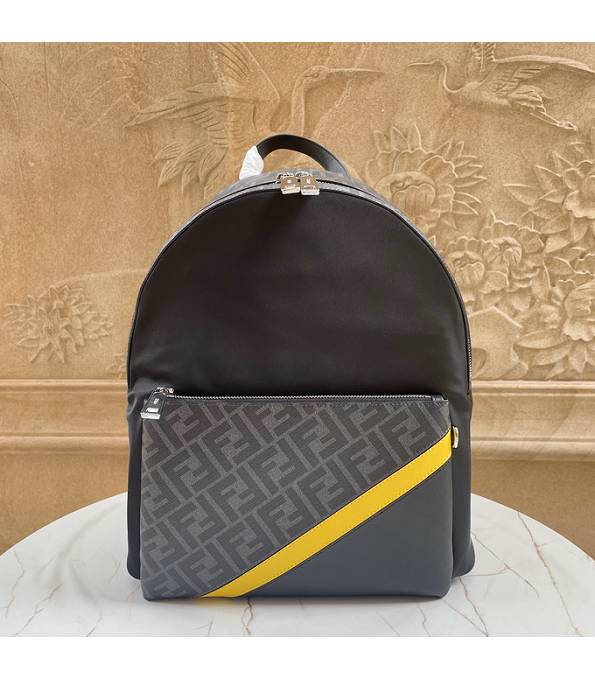 Fendi FF Motif Black Nylon With Original Leather Backpack