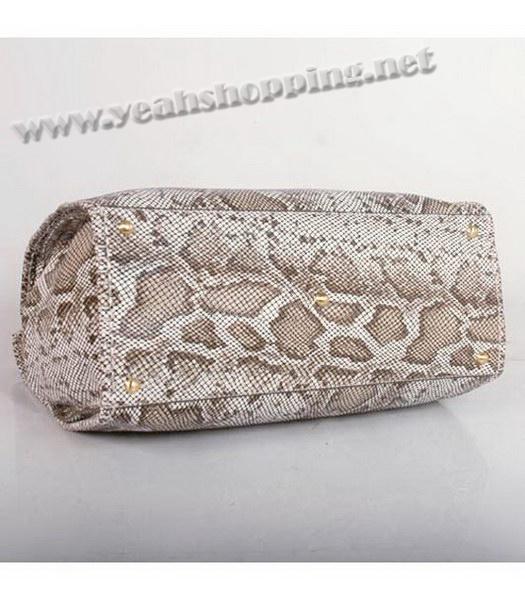 Fendi Firenze Frame Bag in Light Grey Snake Print Leather-2