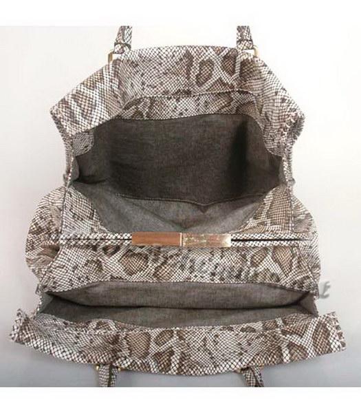 Fendi Firenze Frame Bag in Light Grey Snake Print Leather-4
