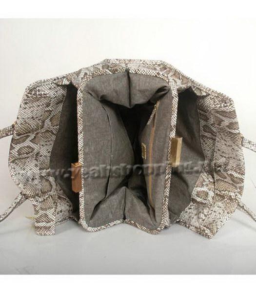 Fendi Firenze Frame Bag in Light Grey Snake Print Leather-5