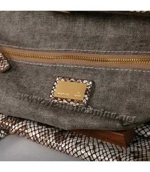 Fendi Firenze Frame Bag in Light Grey Snake Print Leather-6