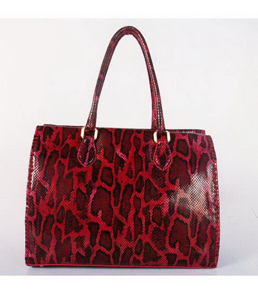 Fendi Firenze Frame Bag in Red Snake Print Leather
