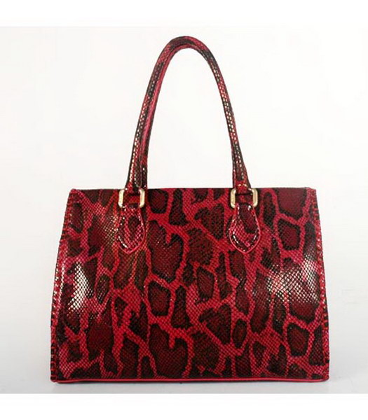Fendi Firenze Frame Red Snake Print Leather Bag