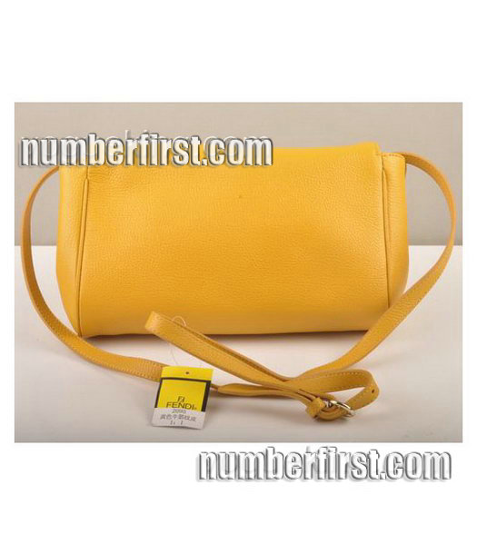 Fendi Flap Calfskin Leather Small Shoulder Bag Yellow-2