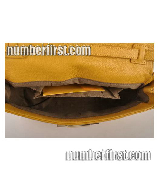 Fendi Flap Calfskin Leather Small Shoulder Bag Yellow-6