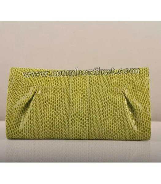 Fendi Flap Clutch Bag Snake Veins Leather Green-2