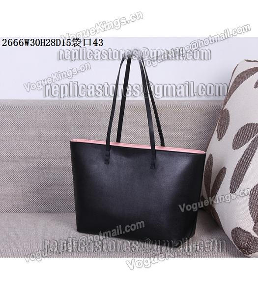 Fendi Flowers Decorative Leather Bag Black&Pink-1