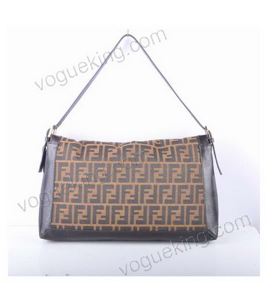 Fendi Forever Mamma Baguette Bag F Fabric with Coffee Caviar Leather-2