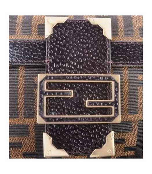 Fendi Forever Mamma Baguette Bag F Fabric with Coffee Caviar Leather-4