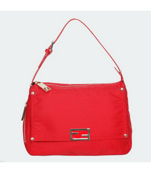 Fendi Forever Zia Bag Red with Calfskin Trim