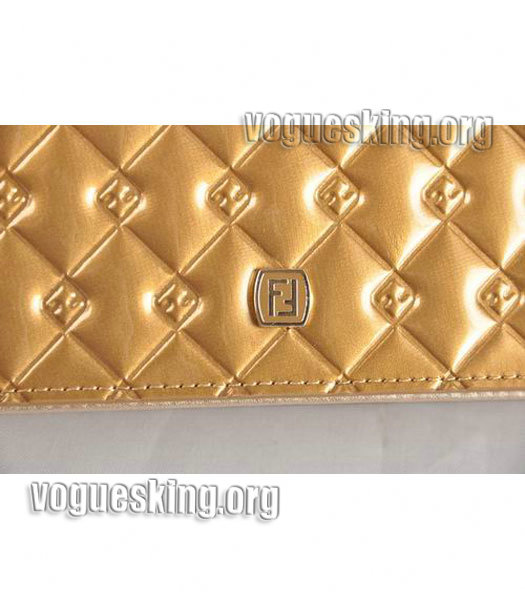 Fendi Golden Patent Leather Mini Shoulder Bag-4