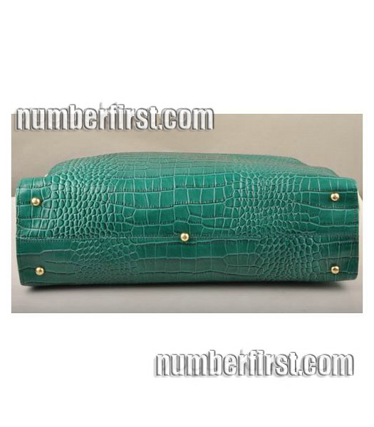 Fendi Green Croco Veins with White Oil Leather Bag-3