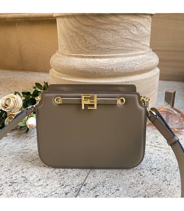 Fendi Grey Original Leather Touch Gusseted Bag