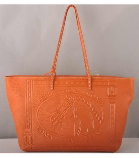 Fendi Horse Head Should Bag in Orange Leather