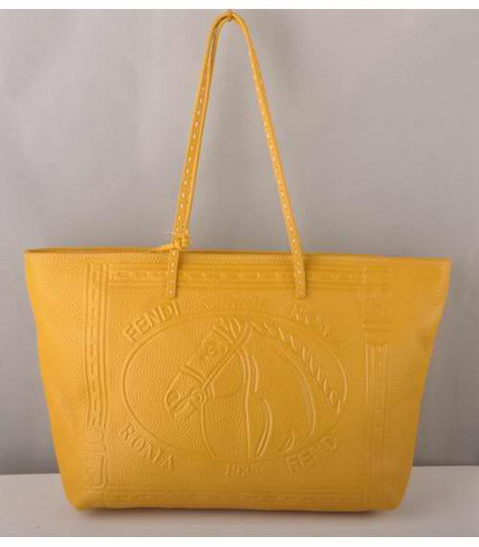 Fendi Horse Head Should Bag in Yellow Leather
