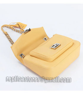 Fendi Iconic Be Baguette Small Bag With Egg Yellow Original Soft Leather-4