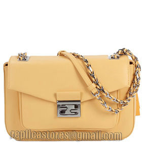 Fendi Iconic Be Baguette Small Bag With Egg Yellow Original Soft Leather-5