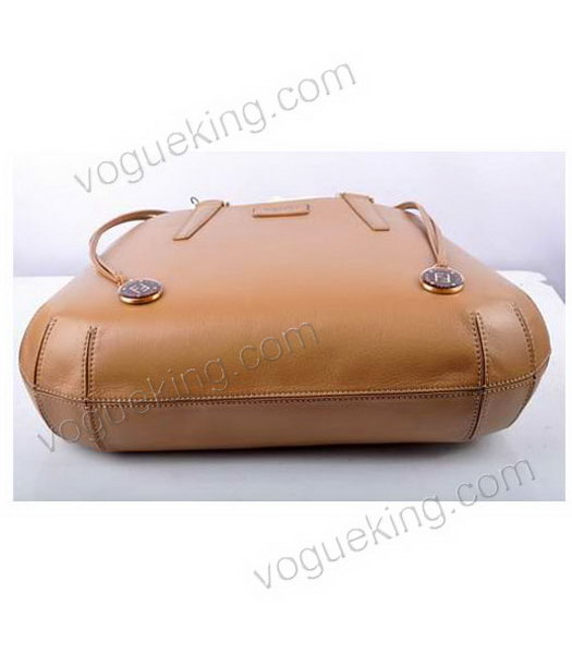 Fendi Large Apricot Deerskin Leather Tote Bag-4