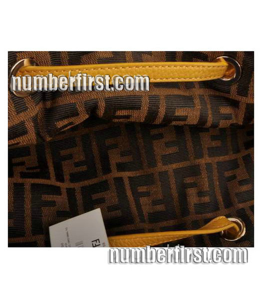 Fendi Large Lichee Grain Leather handbag Yellow-5