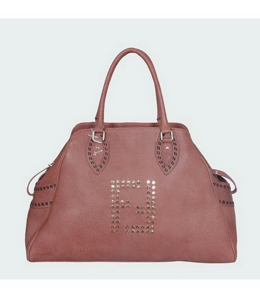 Fendi Large Studded Calfskin Bag Pink