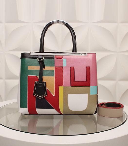 Fendi Latest Design Colorful Leather Top Handle Bag Red