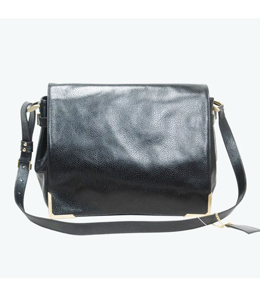 Fendi Leather Messenger Bag Black Calfskin