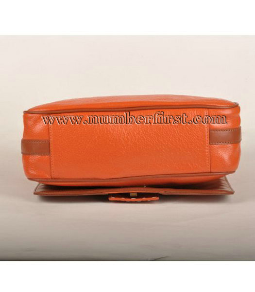 Fendi Leather Messenger Bag Orange with Earth Yellow -3