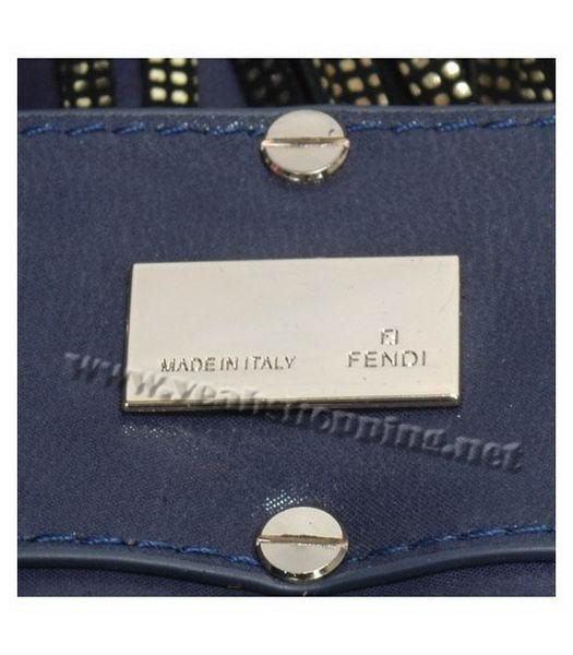 Fendi Leather Tote Bag Blue with Blue Tassel-5