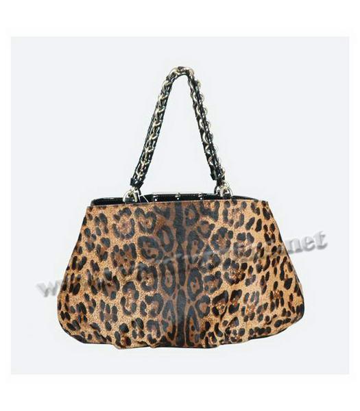 Fendi Leopard Pattern Mia Chain Bag Coffee Horsehair-2