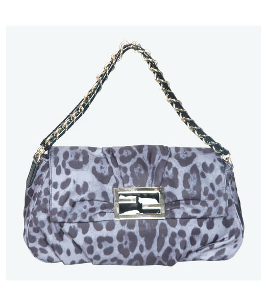 Fendi Leopard Pattern Tote Bag Grey