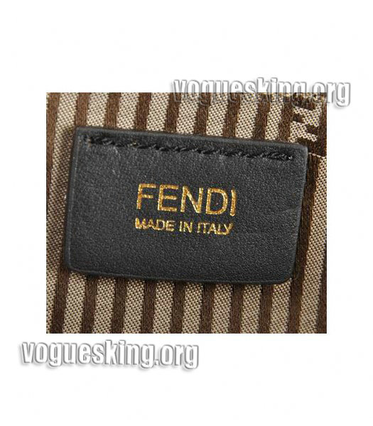 Fendi Light Coffee Cross Veins Leather Evening Clutch-6