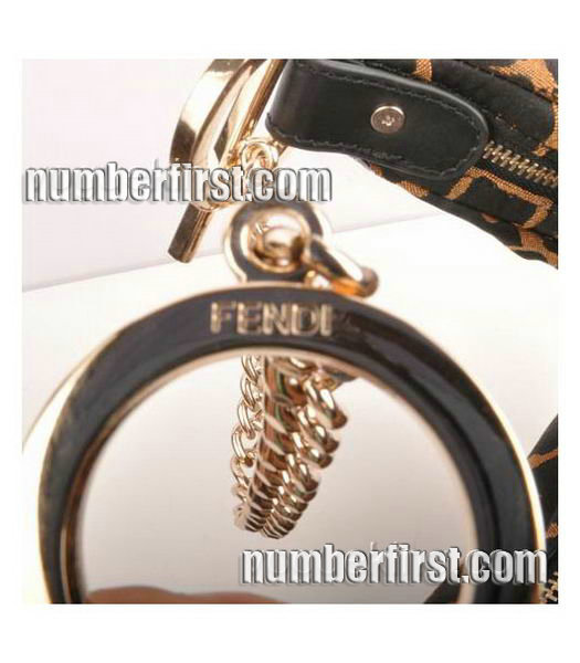 Fendi Logo Hobo Bag Leopard Print Fabric with Black Leather Trim -4