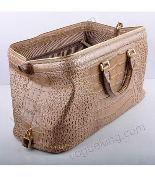 Fendi Long Frame Tote Bag With Apricot Croc Veins Leather-6