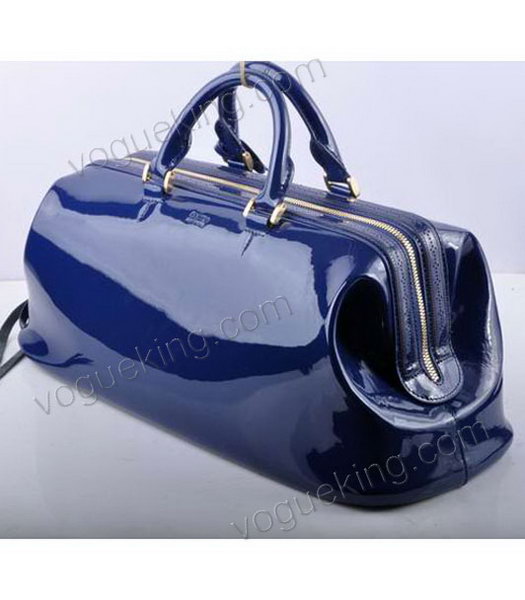 Fendi Long Frame Tote Bag With Blue Patent Leather-2