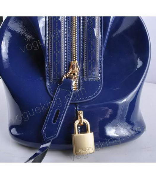 Fendi Long Frame Tote Bag With Blue Patent Leather-6