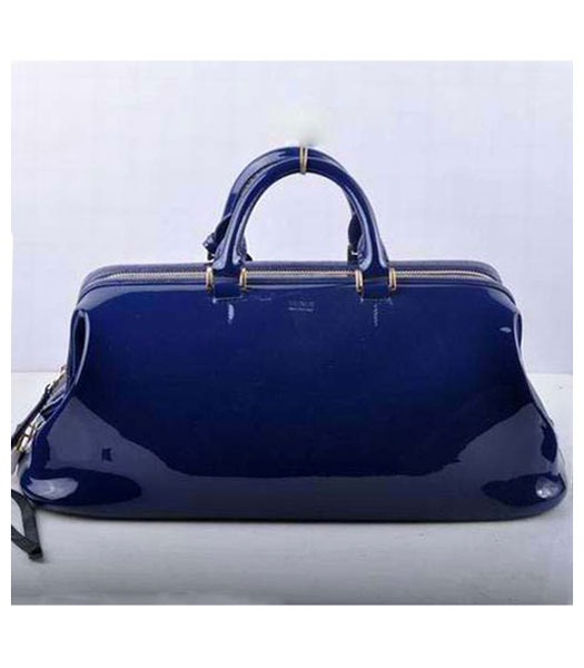 Fendi Long Frame Tote Bag With Blue Patent Leather