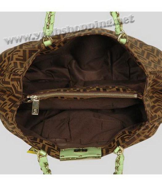 Fendi Mia Large Shoulder Bag Coffee-Green-4