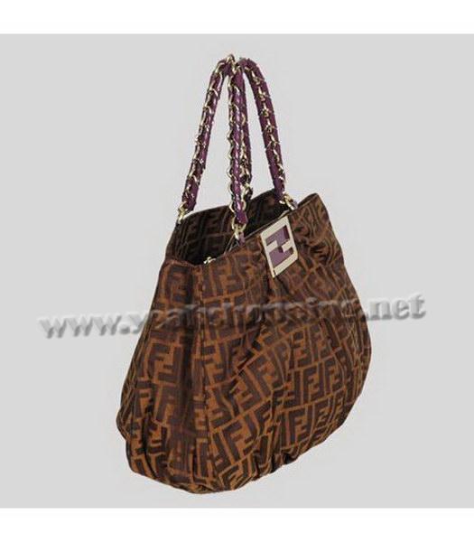 Fendi Mia Large Shoulder Bag Coffee-Purple-1